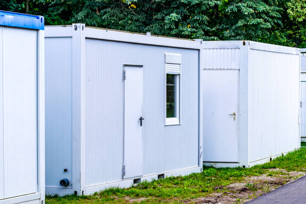mobile home container new gray mobile home container prefabricated building stock pictures, royalty-free photos & images
