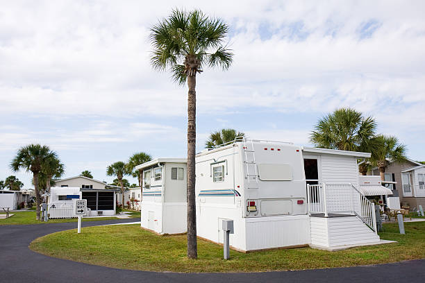 Mobile Home Retirement Community, Florida stock photo