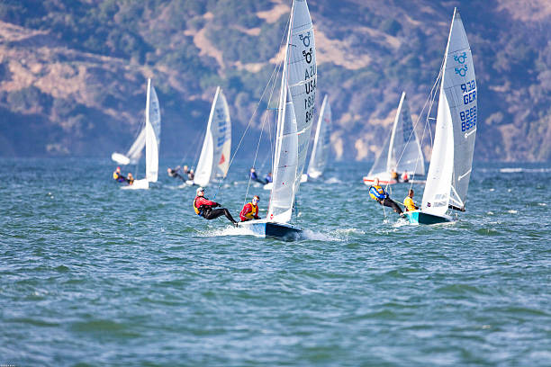 Model 505 Racing Dinghy Competition stock photo