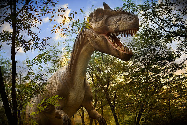 Model of a Dinosaur Park stock photo