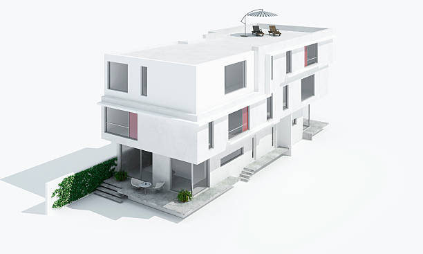 3D Model of a modern house stock photo