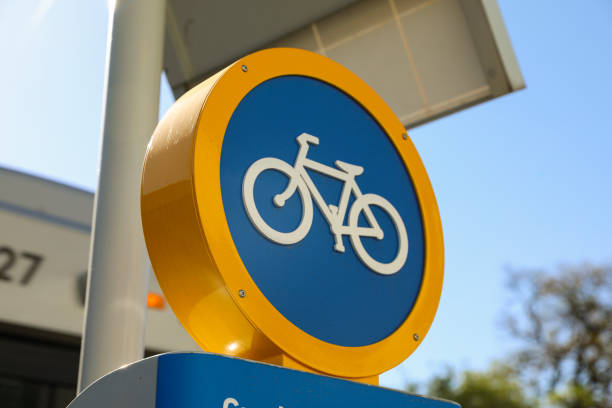 Modern bike sign logo stock photo