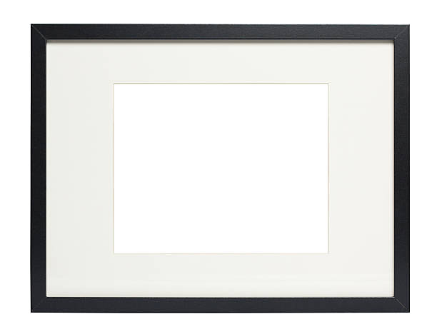 Modern Black photo frame (with clipping path) stock photo