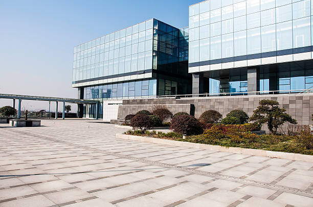 Modern business center square stock photo