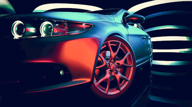 Modern car. Modern cars are in the showroom. tire vehicle part stock pictures, royalty-free photos & images
