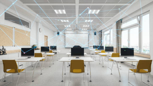 Modern Classroom With Connections stock photo