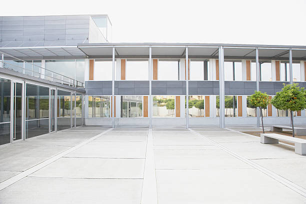 Modern courtyard and office building  school exteriors stock pictures, royalty-free photos & images