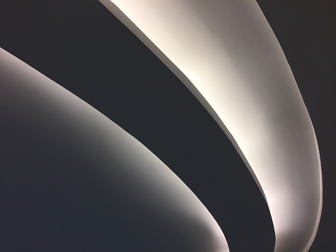 Modern Curved Ceiling With Reflected Lighting Stock Photo Download Image Now