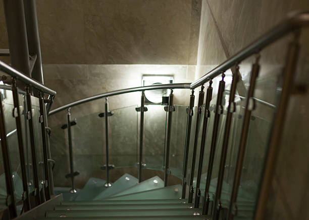Modern Glass Staircase stock photo