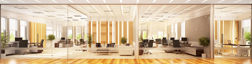 Modern Interior Design Of A Large Office Space Stock Photo Download Image Now Istock