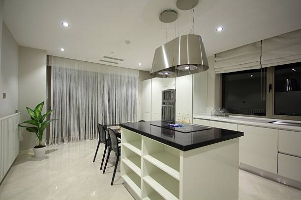 Modern Kitchen Design Modern kitchen view. porcelain stock pictures, royalty-free photos & images