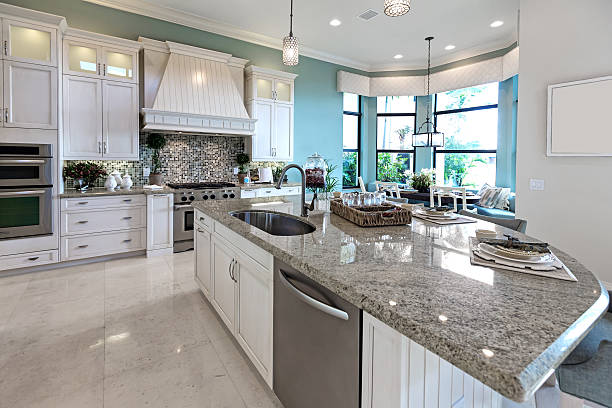 Modern kitchen house interior stock photo