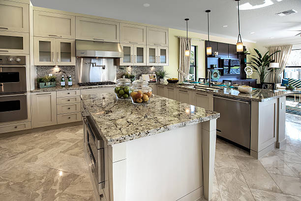 Modern kitchen house interior stock photo