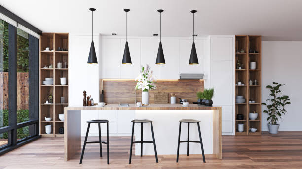 modern kitchen interior. stock photo