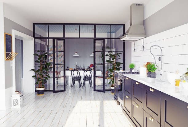 modern kitchen interior. stock photo
