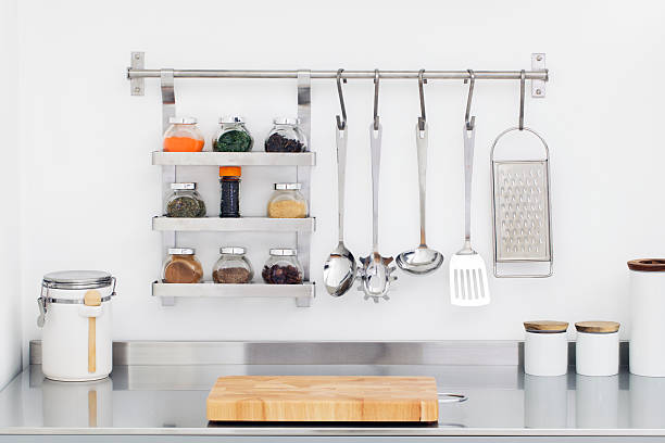 modern kitchen - keukengereedschap stockfoto's en -beelden