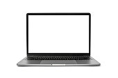 istock Modern laptop with empty screen on white background. Mockup design. Copy space text 1182241805