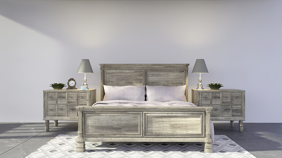 Modern styled bedroom in Light Wood Furniture