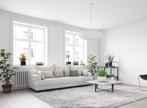 modern living interior stock photo
