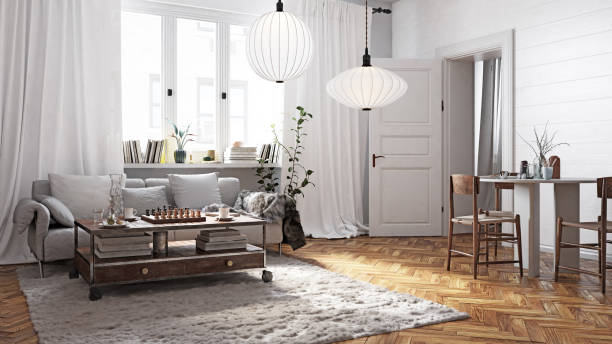 modern living interior stock photo
