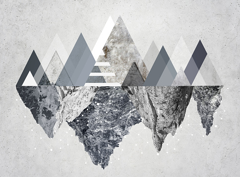 Modern mountain image. Picture of mountains in a modern style