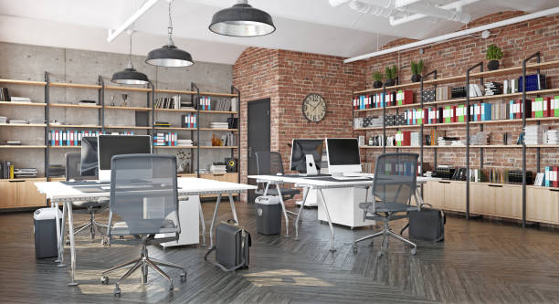modern office interior design concept stock photo