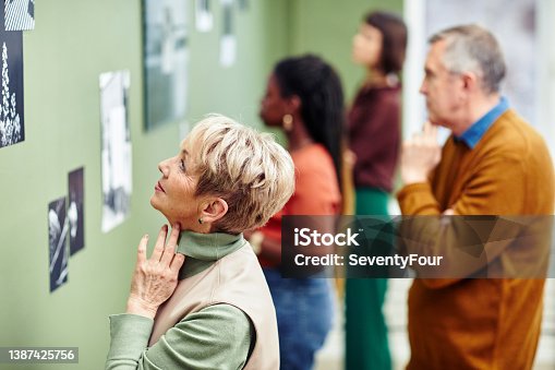 istock Modern Photography Exhibition Visitors 1387425756