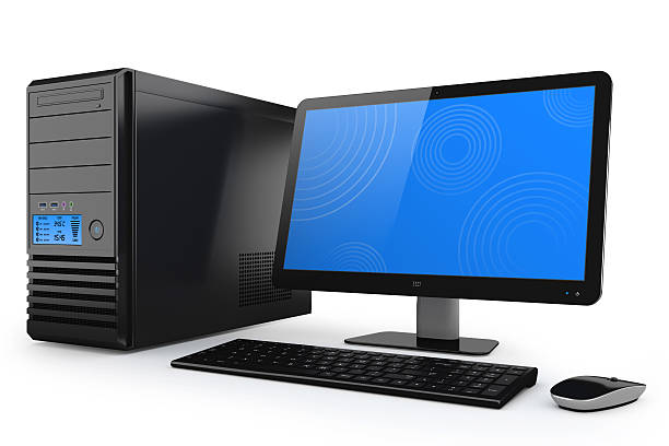 Modern, power home desktop computer. PC system Isolated. 	Modern, power home desktop computer. PC system cpu stock pictures, royalty-free photos & images