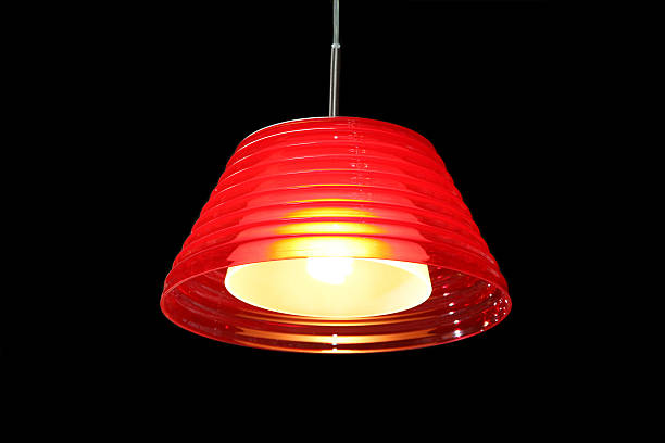 modern red lamp stock photo