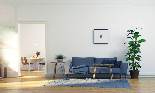 modern scandinavian living room design. modern scandinavian living room design. 3d concept illustration northern europe stock pictures, royalty-free photos & images