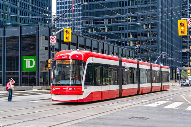 Modern Streetcar in Toronto Canada stock photo