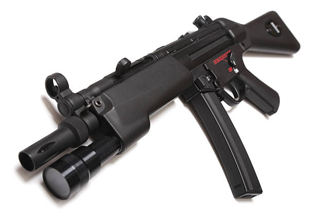 submachine gun MP5 isolated on white Stock Photo 