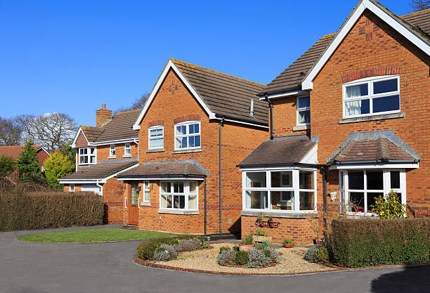Modern suburban family houses stock photo