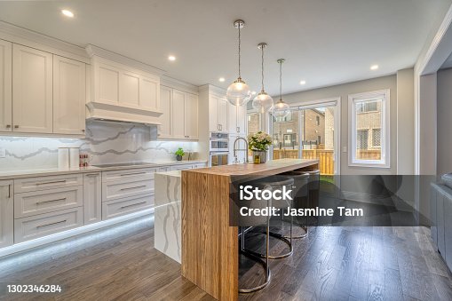 istock modern suburban white interior kitchen 1302346284