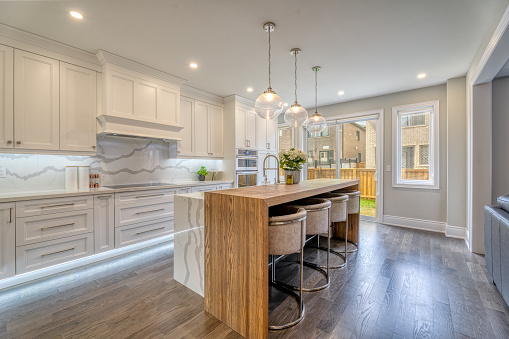 modern suburban white interior kitchen