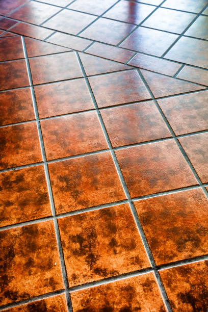 Modern tile floor stock photo