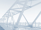 istock Modern truss bridge 3d model, perspective 1344821695
