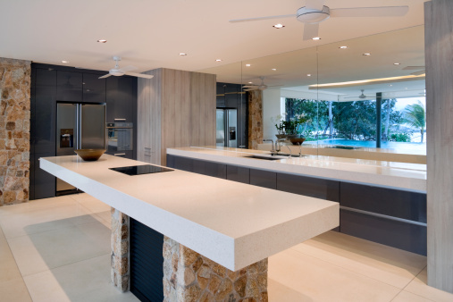 Modern Villa Kitchen Stock Photo - Download Image Now - iStock