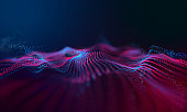 Modern wave effect 3d red background