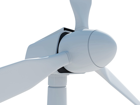 Modern Wind Turbine isolated on white background