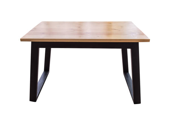 Modern wooden table. stock photo