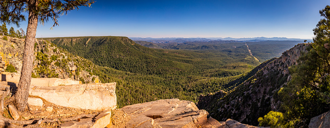 A view from the Mogollon Rim which forms the southern edge of the Colorado Plateau in northern Arizona.