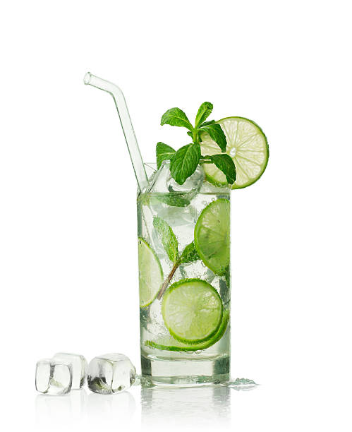 mojito cocktail close up shot of  mojito cocktail. vodka soda stock pictures, royalty-free photos & images