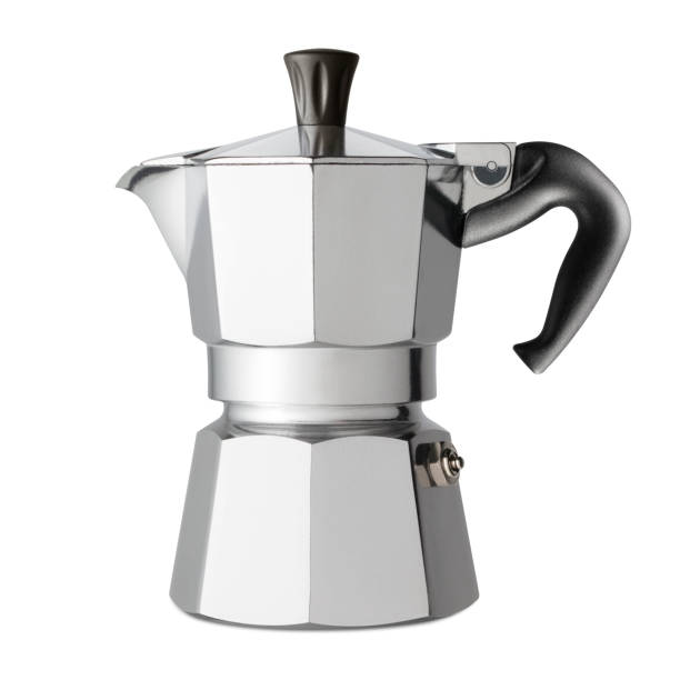 Moka coffee Traditional italian coffee maker. Photo with clipping path. coffee maker stock pictures, royalty-free photos & images