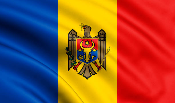 Moldova flag blowing in the wind. Background texture. 3d rendering, wave. Kishinyov - Illustration Moldova flag blowing in the wind. Background texture. 3d rendering, wave. Kishinyov - Illustration moldova stock pictures, royalty-free photos & images
