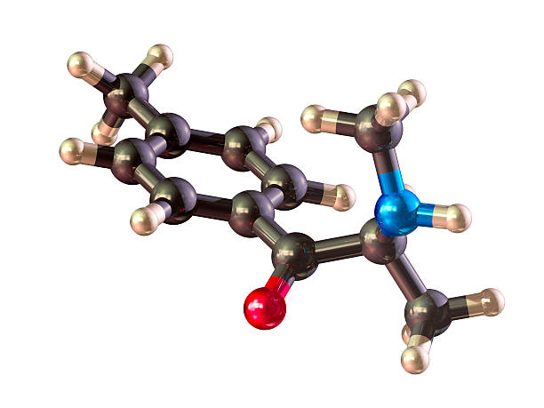 Molecule of Mephedrone A ball and stick model of a Mephedrone molecule, commonly known as M-Cat, MC or Meow. It is an amphetamine-like stimulant which is still legal in many countries and used recreationally as a "legal high". mephedrone stock pictures, royalty-free photos & images