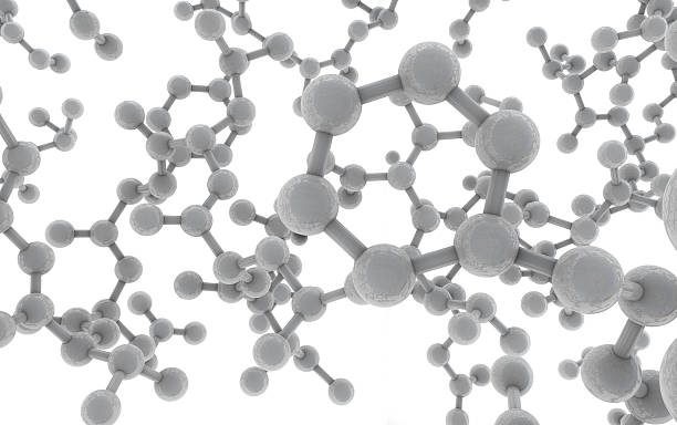 Molecule Ball and stick 3D render from the inside of a protein molecule. amino acid stock pictures, royalty-free photos & images