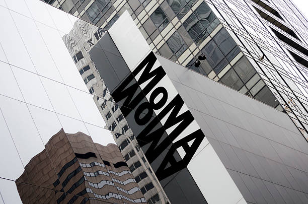 MoMA sign, The Museum of Modern Art, Manhattan, New York stock photo