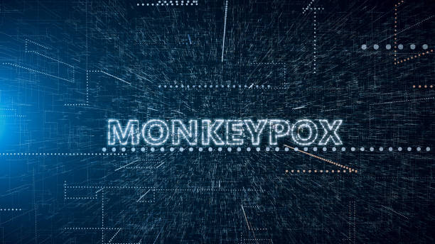 원숭이 백 타이틀 배경 - monkeypox 뉴스 사진 이미지