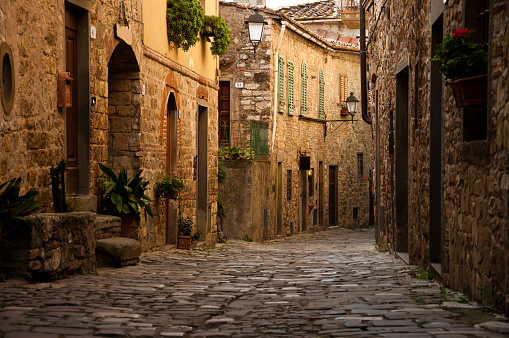 Small town Montefioralle in Tuscany, Italy